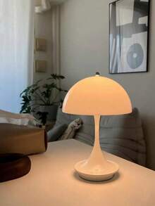 1 pieza Lámpara de seta inalámbrica con sensor táctil, 3 temperaturas de color y regulable, portátil, adecuada para decoración de habitaciones/comedor/exterior/camping/decoración del hogar - Lámpara de mesa inalámbrica tipo hongo - Ver 3