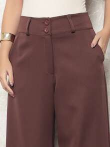 Simple Zipper Pocket Button - Rust Brown - View 3