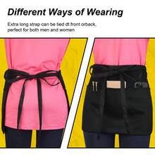 1pc Black Waist Apron For Waiters/Waitresses, With 3 Pockets, Waiter/Waitress Apron For Home, Life, Household Cleaning, Protective Clothing - Black - View 4