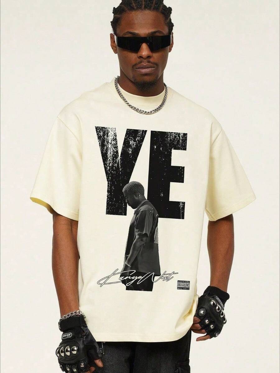 Summer Loose And Casual Printed Men's T-Shirt With Design Features - Short Sleeve Men's Shirt