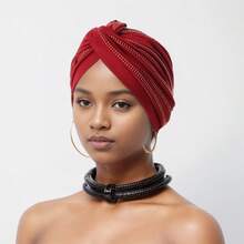 1pc New Fashion Rhinestone Decor Twist Knot Turban Hat - Multicolor - View 3