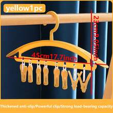1pc Space-Saving Multi-Function Clothes Hanger With Clips For Home Use – Versatile Clothes Rack And Sock Drying Rack, Includes Clothes Clips And Hanging Organizer, Self-Assembly Required, Ideal For Dorms, Apartments, Laundry Rooms, Walk-In Closets, Garment Drying And Air-Drying, Daily Laundry Organization, Easy Access, Durable Plastic Frame, Lightweight Yet Sturdy, Maximizes Vertical Space - Multicolor - View 7