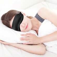1pc Luxury Double-Sided Silk Sleep Mask - Soft Pink, Portable Light Blocking And Elastic Band, Perfect For Travel, Napping And Relaxation, Sleep Eye Mask Back School BLACK BLACK - 黑色 - 查看 2