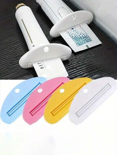 1/2/4 pièces Presse-tube de dentifrice, Pince pour tube de dentifrice, Distributeur de dentifrice manuel, Distributeur multi-fonction de nettoyant pour le visage, Accessoires de salle de bain