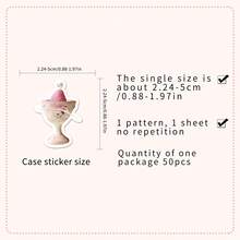 50pcs Pink Cute & Gentle Ins Style Minimalist Decorative Stickers For Bookshelf, Refrigerator, Wall, Picture Books - Multicolor - View 3