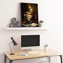 1 Stück / 3 Stücke ungerahmte Leinwandmalerei Vintage Buch Wandkunst, Buch LeinwandmalerMusteruck Heimdekoration, verlassene gotische Bibliothek, dunkle College Dekoration Poster, antike viktorianische Raumdekoration