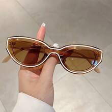 Vintage Women's Cat Eye Fashion Glasses  Line Decorative Frame Men's Decorative Glasses Vacation Casual Versatile Glasses - 黑白線-黑色 - 查看 11