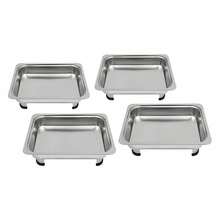 4pcs Chafer Pan Food Buffet Trays With Lid - Rectangular Chafing Dish Trays Buffet Tray Chafing Dish Food Warmer Rectangular Food Plate Stainless Steel - Silver - View 8