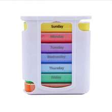 1pc 7-Day 28 Slot Drawer Type Pill Case, Detachable Pill Box, Portable Mini Medicine Storage Organizer, Transparent Colored Medication Box