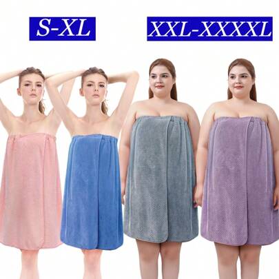 1 Pack Coral Fleece Bathrobe With Stickers And Elastic Band, Multiple Sizes For Perfect Fit And Comfort,Absorbent Wearable Bath Towel, Bath Skirt For Women, Bath Wrap Towel, Nightgown For Sauna Beach Pool Gym Travel, Essential Bathroom Supplies,School,Back To School,Travel,Travel Essentials,Home Essentials,Towel,Skin Care
