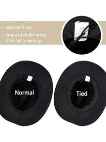 1 Piece Of Unisex Western Cowboy Felt Hat, With Braided And Brass Detachable Accessories - Multiple Color Options, Machine Washable, Suitable For Outdoor, Parties, British Style, Gifting, Party Accessories, A Versatile And Fashionable Hat