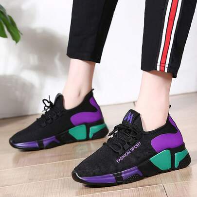 1 Par De Zapatos Elegantes Gruesos Y Con Suela Gruesa Y Diseño De Costura,Zapatillas, entrenadores ligerosde baja altura para uso diario, zapatos deportivos concordones,suela plandaycomodapara mujer,1 Par De Zapatos Casuales Y Cómodos ,ZapatosDe Skateboard De Material Pu DeCorte Para ,Zapatos Deportivos ParaEstudiantes