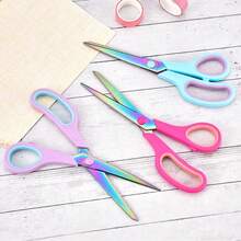 1pc Titanium Coated Multipurpose Stainless Steel Office Scissors, Household Scissors, Stationery Scissors, Art Scissors