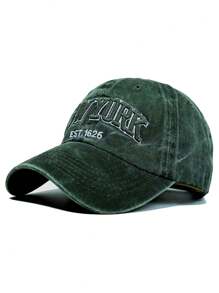 Letter Embroidery Washed Vintage Baseball Cap New York Women's Baseball Cap Washed Baseball Cap