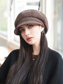 1 pezzo Cappello ottagonale da donna per autunno/inverno, berretto con ampia circonferenza, cappello da giornalaio casual versatile adatto per uso quotidiano, raduni, shopping - A - Visualizzare 12