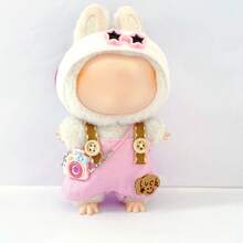 Ropa de muñeca de 6.69 pulgadas, compatible con Labubu, 1 set de decoración - Conjunto de sombrero de cubo y pantalones de moda, adecuado para muñecas de 6.69 pulgadas, accesorios lindos de BuLabu, para exhibición (muñecas no incluidas)