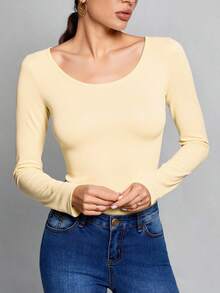 Set 2 Blusas Mujer Manga Larga Interior Térmico Invierno Dama - Beis - Ver 2