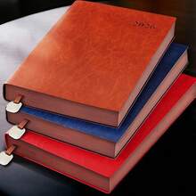 1pc Simple 2026 Planner With Pen A5/A6 Leather Case Portable Practical Daily Plan Diary Efficiency Manual Calendar (2026Z Model Without Pen) - Multicolor - View 3