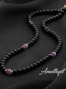 Collar de cristal natural con piedra de lava, collar para hombres, collar de piedras preciosas personalizado, regalos para él, regalos para ella