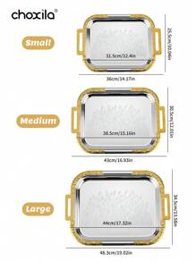 choxila 1pc Storage Tray With Handle, Highly Attractively Home Decor, Serving Tray, Wheat Pattern, Perfect As A Gift For Friends, Family, Or Loved Ones. Ideal For Organizing Coffee Cups, Tea Cups, Teapots, Snack Bowls, Cosmetics, And Jewelry - Tray - View 5