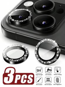 3 paquetes, Película para lente de cámara de , protector de lente de flash, cubierta de lente, protector de lente, adecuado para las series 11/12/13/14/15/16/16 Plus/16 Pro/16 Pro Max, accesorios de teléfono móvil, adecuado para fundas de teléfono móvil, negro, aplicable a protección diaria, oficina, hogar, cubierta de cámara de teléfono a prueba de agua, a prueba de golpes, resistente a arañazos