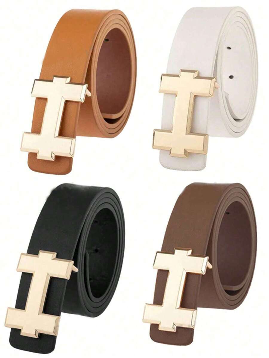 Thắt lưng da PU cao cấp dành cho nam nữ thiết kế hợp kim Bu - A - Xem 1