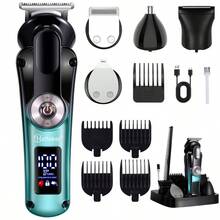 Hatteker 1pc Multi-Functional 5 In 1 Electric Hair Clippers Men Oil Head Carving Professional LED Hair Trimmer - Nhiều màu - Xem 12