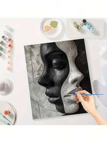 Paint By Number For Adults Beginner, DIY Gift Canvas Painting Kits, Artistic Face Oil Painting Kit, DIY Paint Adult Crafts For Gift Home Wall 16x20inch