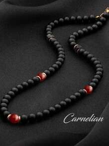 Collar de cristal natural con piedra de lava, collar para hombres, collar de piedras preciosas personalizado, regalos para él, regalos para ella