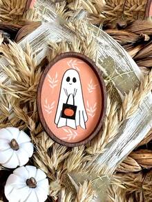 1pc Halloween 3D Wooden Frame Miniature Ghost Decor, Farmhouse Style, Handmade, Figurine Statue, Small Gift, Suitable For Multi-Tier Tray Decor, Holiday Decoration, Party Favors, Halloween Home Decor - Multicolor - View 15