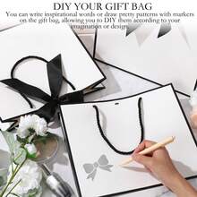 3/6/12 Thank-You Gift Bags With Handles 11.8x10x4 Inches, Ribbon Gift Packaging Bags, Shopping Bags, Welcome Bags, Bridesmaids, Baby Showers, Mother's Day Graduation Ceremonies, Weddings, Housewives, Birthdays, And Bow Ties As Gifts In Return