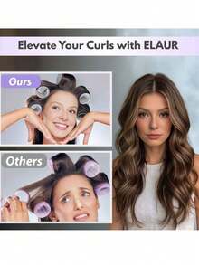 Bộ 20 con lăn tóc cỡ lớn kèm kẹp, máy uốn tóc tự kẹp phù hợp với tóc dài/trung bình/ngắn và tóc mái, dụng cụ uốn tóc tự làm (bao gồm 12 ống lăn lớn + 6 kẹp) + 1 túi đựng mỹ phẩm + 1 mũ trùm đầu khi ngủ - Màu Hồng Tươi - Xem 5