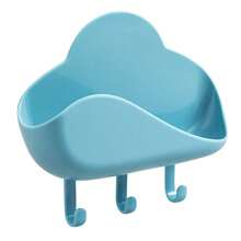 1pc Cloud-Shaped Adhesive Soap Dish Holder, Bathroom Wall Mounted Soap Storage Rack