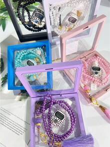 3pcs/Set Beaded Counter Box, Polka Dot Beaded Counter On White Background, 3-In-1 Function Of Storage, Display, And Counting, An Excellent Gift Choice - Multicolor - View 1