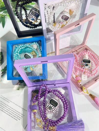 3pcs/Set Beaded Counter Box, Polka Dot Beaded Counter On White Background, 3-In-1 Function Of Storage, Display, And Counting, An Excellent Gift Choice