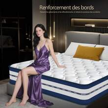 Materasso 140x200 cm, Spessore 24 cm, Materasso a Molle insacchettate, Memory Foam, 7 Zone, Traspirante, Certificato Oeko-Tex, Ergonomico, Supporto Perfetto, Anallergico