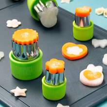 9pcs/Vegetable Cutter Shapes Stainless Steel Durable DIY Fruit Cookie Stamps Cake Food Cutting Mold Kitchen Tool - Green - View 9