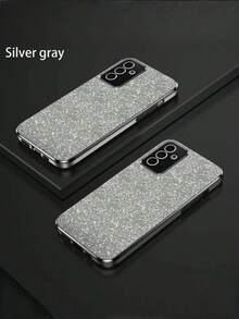 1pc Silver Glitter Soft Phone Case, Delicate Edging, Girly Design, Anti-Fall Anti-Scratch, Compatible With IPhone 16-7/Pro/Pro Max/Plus, A03-A73/S8-S25/Ultra/FE/Plus/Ultra, Phones, Minimalist Style Essential For Commuting - Silver - View 1