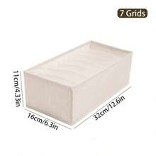 1pc Beige Linen Fabric Zipper Storage Box With Lid - Foldable, Washable, Suitable For Wardrobe Storage Box, Clothes, Underwear, Socks, Lingerie, Suitable For School Supplies, School Accessories Household Use