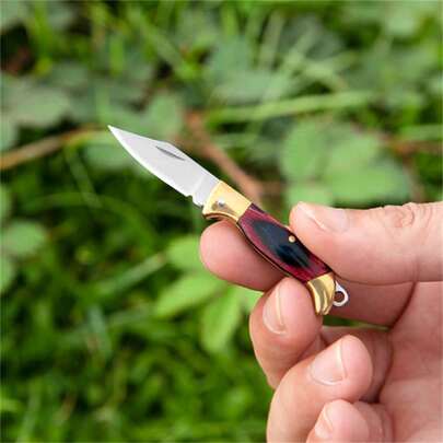 Portable Brass Mini Folding Knife, Randomly Shipped Keychain Pendant, Men'S Knife, Gift For Men, Can Be Used As A Nail Cleaning Tool. Portable Utility Knife For Outdoor,Campirng,Everyday Carry