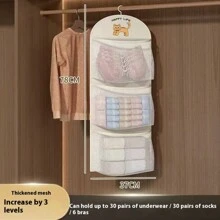 1 pièce Étagère de rangement suspendue en tissu - Organisateur mural en tissu léger pour sous-vêtements et chaussettes, sac de rangement suspendu pour armoire, rangement derrière la porte, filet de rangement pour ranger les petits objets - Comprend des crochets, économise l'espace de la porte/armoire, rangement des vêtements, organisateur de placard, organisateur de cuisine