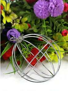 1pc Portable Stainless Steel Pet Hay Feeder Ball - Waterproof, Easy To Clean, Space-Saving Design, Suitable For Rabbits, Hamsters And Small Animals - Hay Not Included - Multicolor - View 2