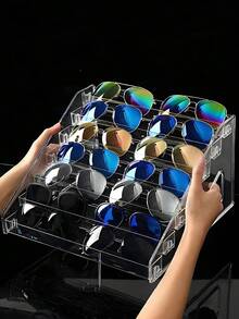 1pc Simple INS Acrylic Nail Polish Display Rack, Easy Installation Multi-Layer Optional, Sturdy And Durable Fully Transparent Design For Better Visibility And Convenience. Large Capacity Can Store Couples' Glasses, Sunglasses, Lipsticks, Nail Polish, Makeup And Other Daily Accessories