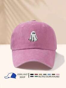 Șapcă vintage ușoară, spălată, cu model fantomă, pălărie unisex, stil camionist, casual, potrivită pentru Halloween, camping, călătorii - culoare negru/vișiniu/albastru/gri/kaki/cafea disponibilă, material respirabil, brodat durabil - fantomă - Vizualizare 6