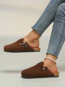 女士春季新款圆头厚底舒适套脚休闲时尚穆勒鞋