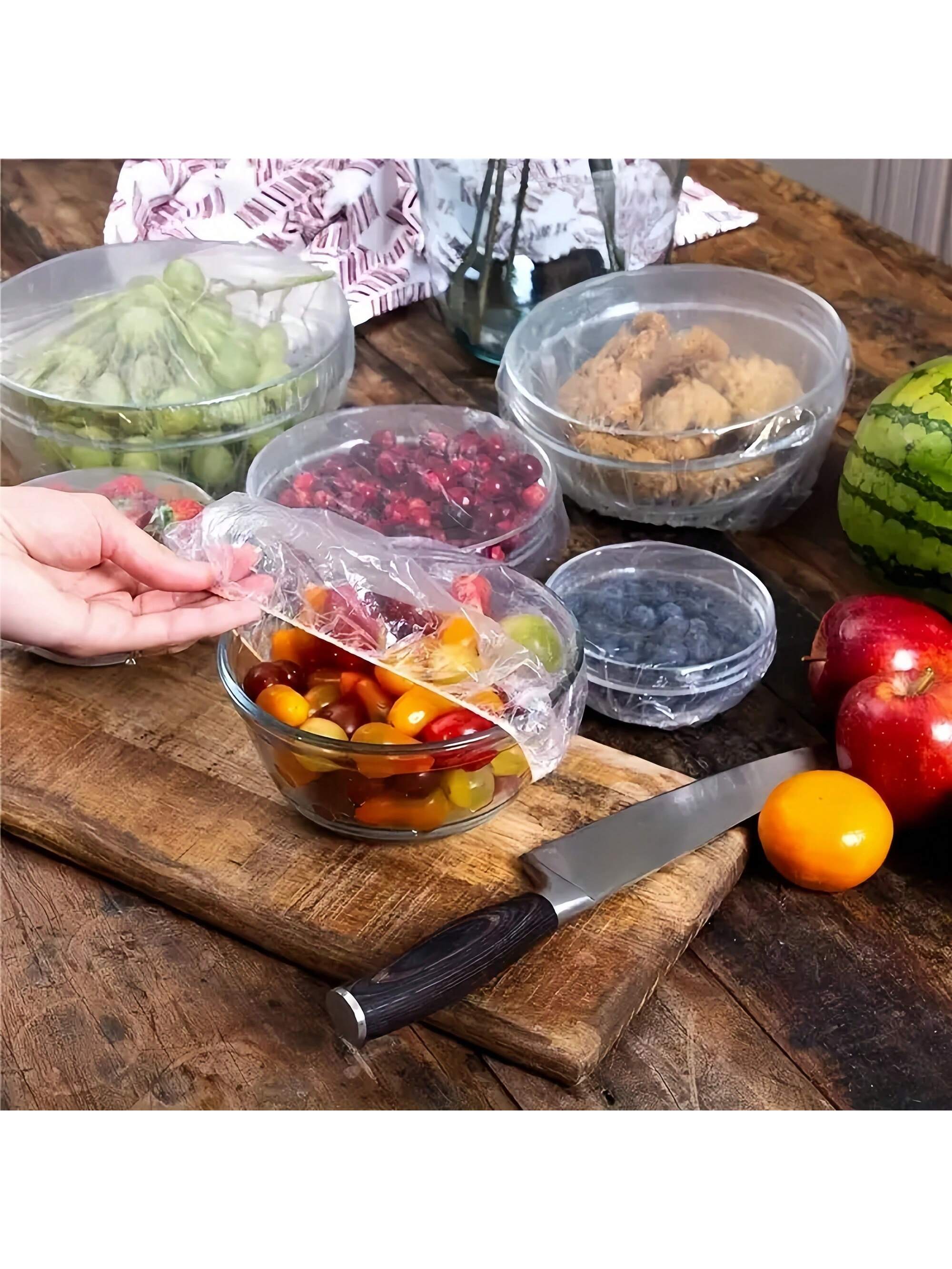 500 قطعة من أغلفة الطعام القابلة للتخلص منها، شفاف...