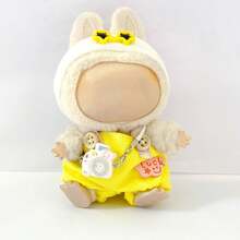 Ropa de muñeca de 6.69 pulgadas, compatible con Labubu, 1 set de decoración - Conjunto de sombrero de cubo y pantalones de moda, adecuado para muñecas de 6.69 pulgadas, accesorios lindos de BuLabu, para exhibición (muñecas no incluidas)