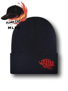 MLFO Syna World 简约刺绣高弹柔软防风保暖时尚针织帽，适合户外骑行、旅行、休闲穿着、男女通用护耳帽，秋冬 - A - 查看 11