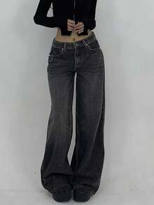 Fashionable Black Denim Jeans For Teenage Girls - Black - View 6