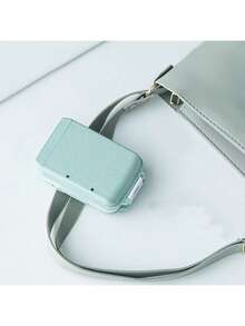 8格药片收纳盒旅行药盒带密封圈药片小盒小麦秸秆药品收纳盒旅行必需品假期返校用品药品收纳盒学校应急包应急包